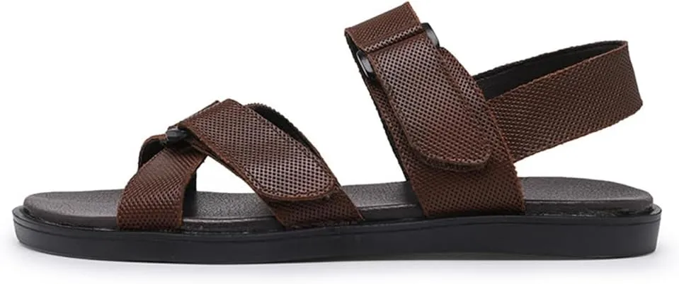 Mens Genuine Leather Sandals Outdoor Sandals Mens Adjustable Strap Sandals Mens Leather Sandals