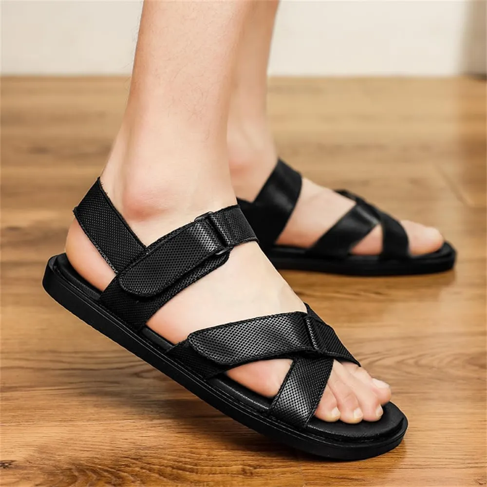 Mens Genuine Leather Sandals Outdoor Sandals Mens Adjustable Strap Sandals Mens Leather Sandals