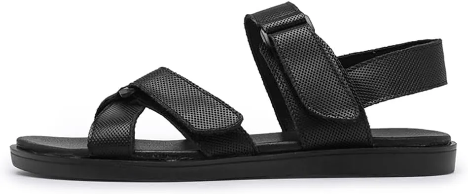 Mens Genuine Leather Sandals Outdoor Sandals Mens Adjustable Strap Sandals Mens Leather Sandals