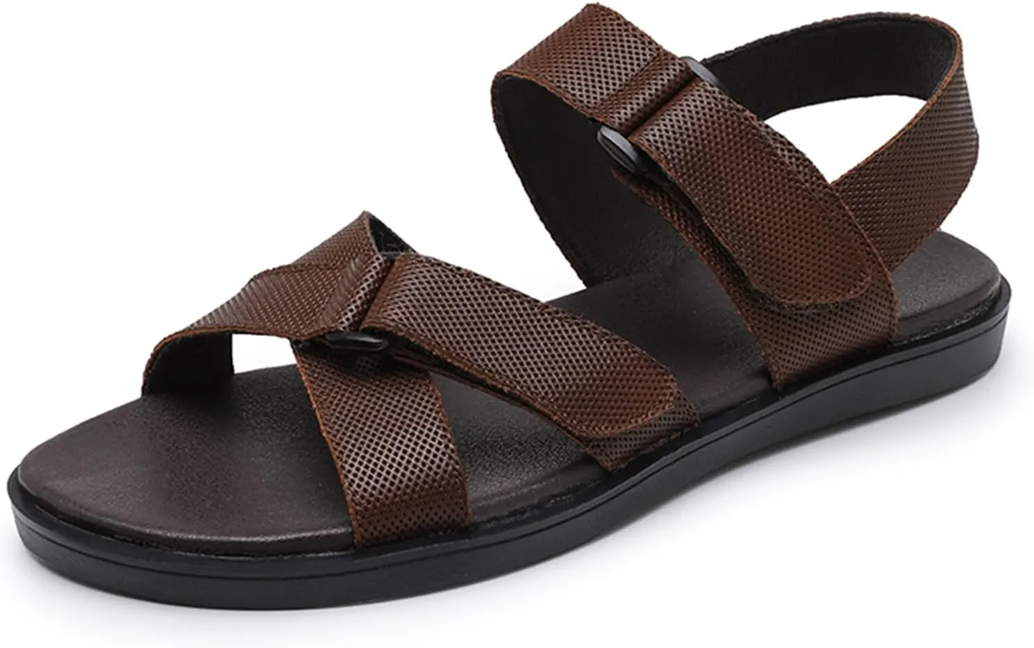 Mens Genuine Leather Sandals Outdoor Sandals Mens Adjustable Strap Sandals Mens Leather Sandals