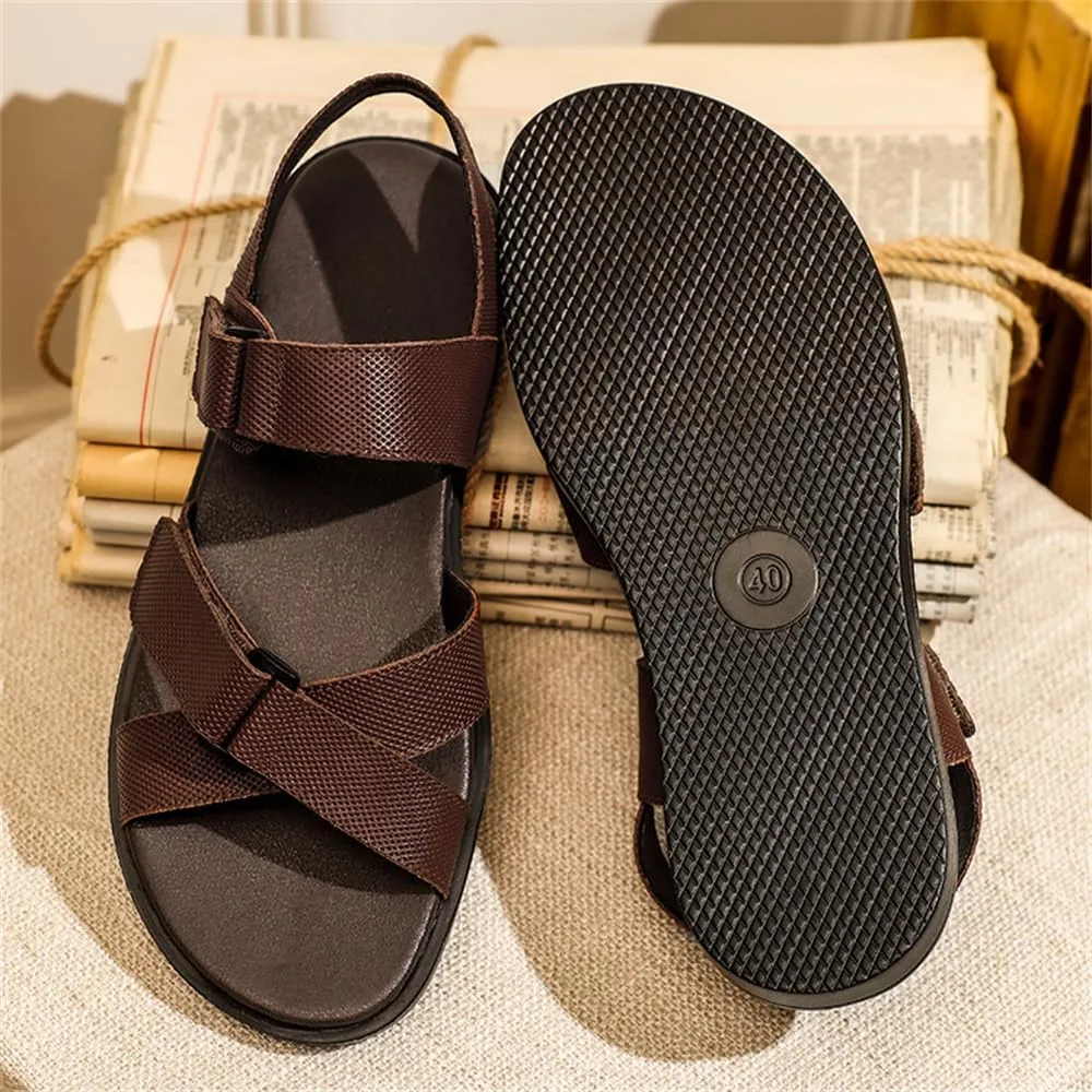 Mens Genuine Leather Sandals Outdoor Sandals Mens Adjustable Strap Sandals Mens Leather Sandals