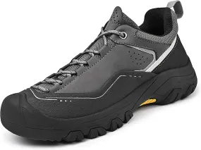 Men's Genuine Leather Waterproof Hiking Shoes Outdoor Lightweight Breathable Trekking Trails Shoes Casual Non-Slip Sneakers