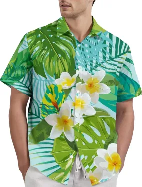Mens Hawaiian Shirts Short Sleeve Button Down Floral Shirt Casual Summer Beach Vacation Shirts with Pocket 2025