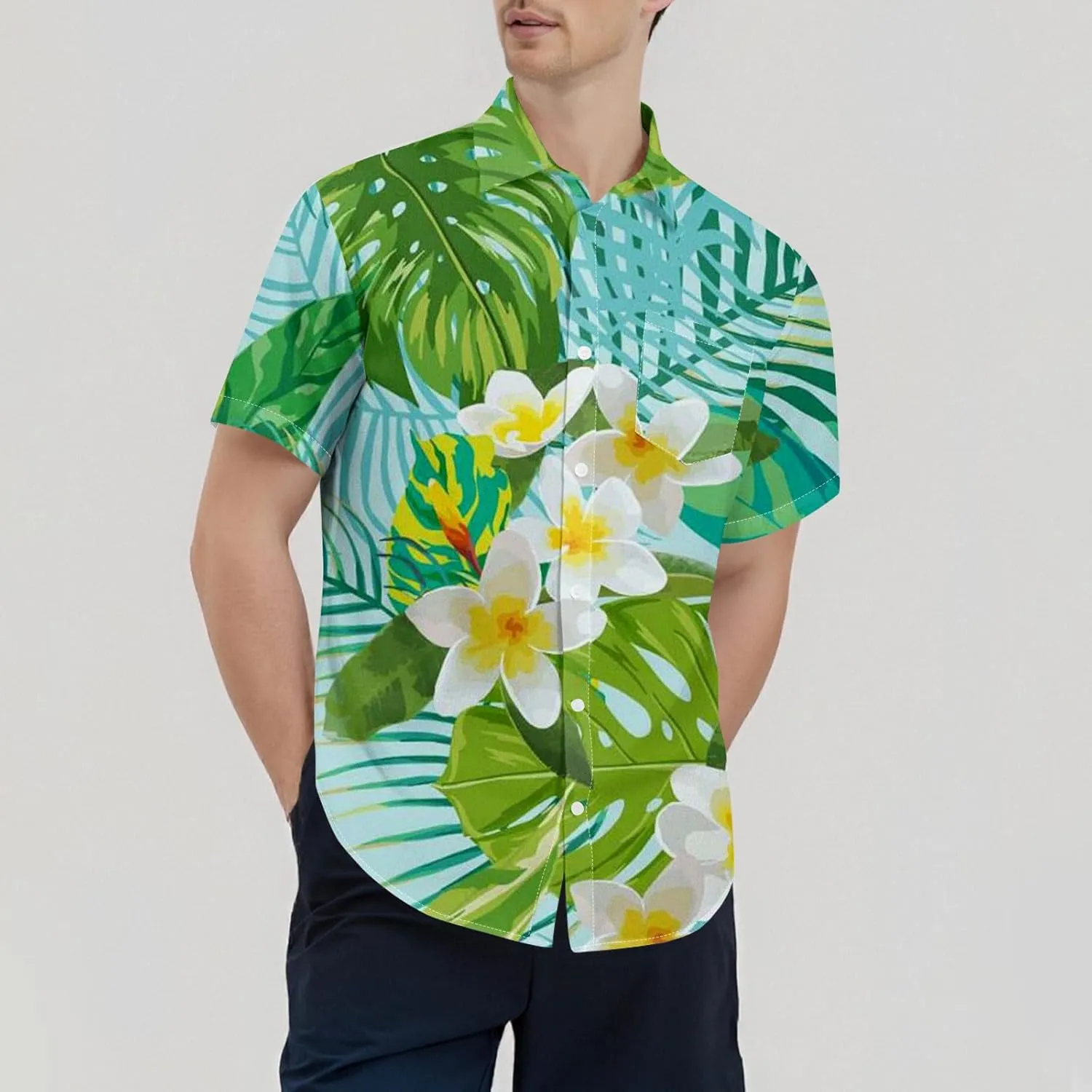 Mens Hawaiian Shirts Short Sleeve Button Down Floral Shirt Casual Summer Beach Vacation Shirts with Pocket 2025