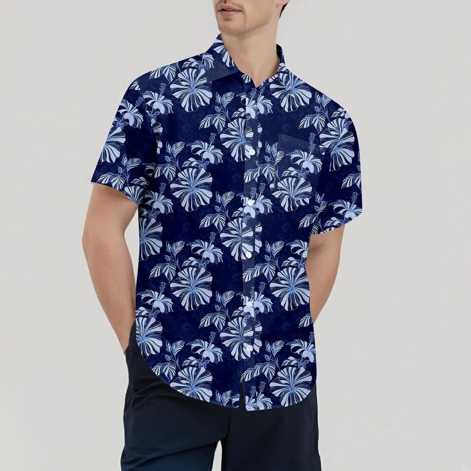 Mens Hawaiian Shirts Short Sleeve Button Down Floral Shirt Casual Summer Beach Vacation Shirts with Pocket 2025