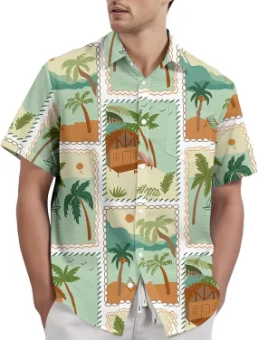 Mens Hawaiian Shirts Short Sleeve Button Down Floral Shirt Casual Summer Beach Vacation Shirts with Pocket 2025