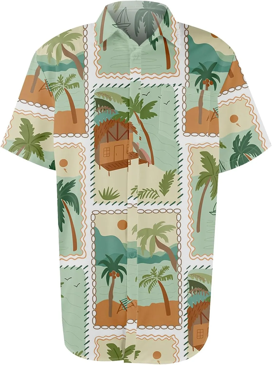 Mens Hawaiian Shirts Short Sleeve Button Down Floral Shirt Casual Summer Beach Vacation Shirts with Pocket 2025
