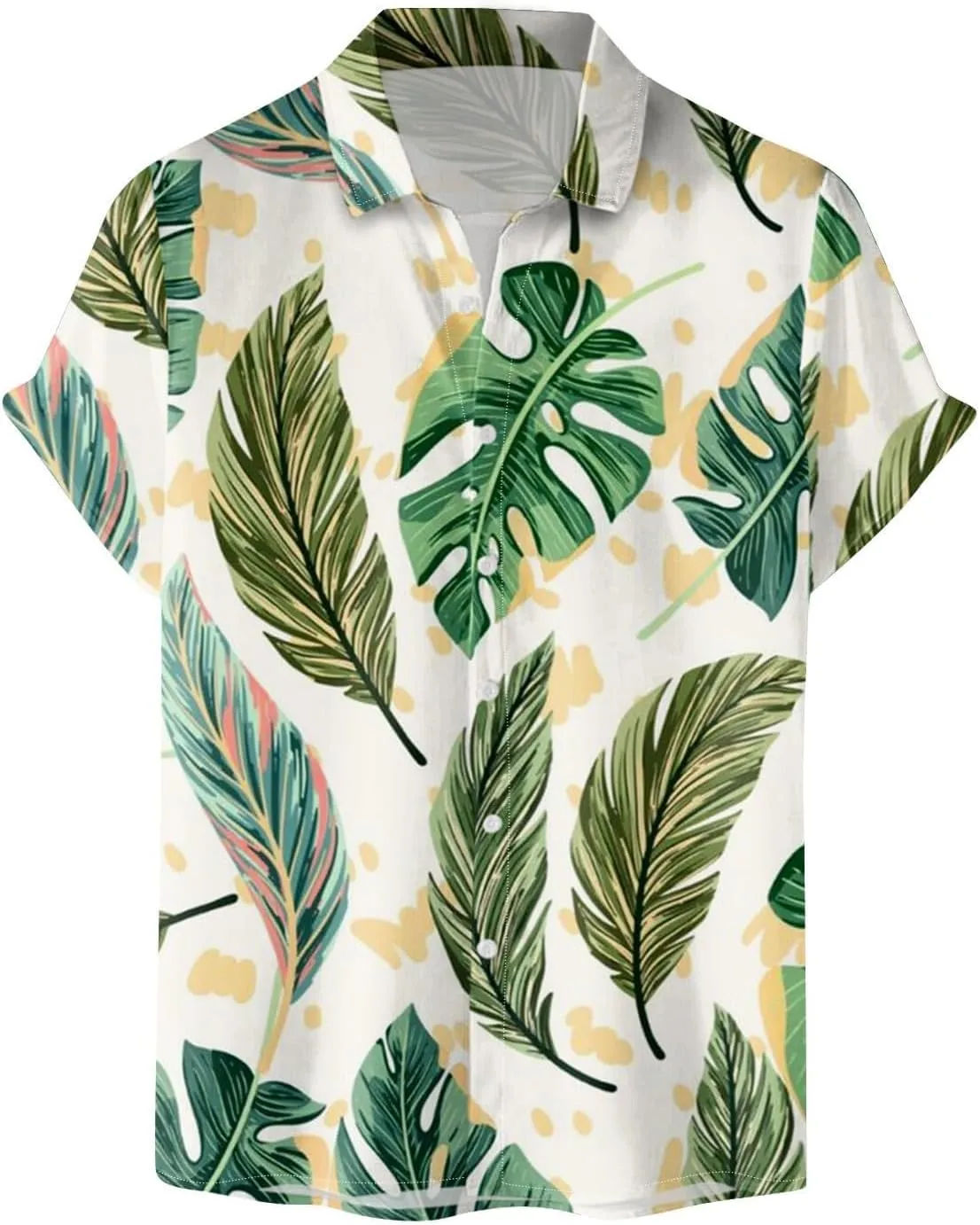 Mens Hawaiian T-Shirts 2025 Summer Short Sleeve Casual Button Down Tropical Beach Shirt Vacation Palm Beach Shirts