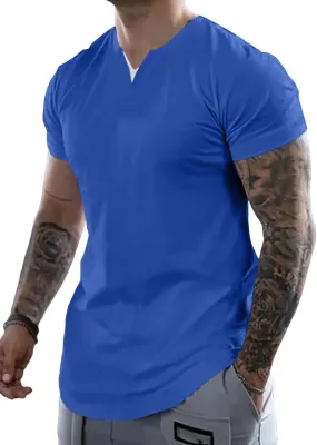 Mens Henley Shirts Short Sleeve Summer Casual V Neck Cotton Tee Shirts