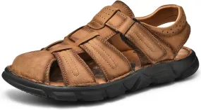 Mens Hiking Sandals, Outdoor Sports Summer Beach Fisherman Water Shoes, Mens Closed Toe Walking Sandals Comfort Breathable Trekking Shoes