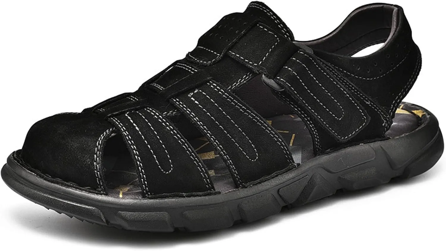 Mens Hiking Sandals, Outdoor Sports Summer Beach Fisherman Water Shoes, Mens Closed Toe Walking Sandals Comfort Breathable Trekking Shoes