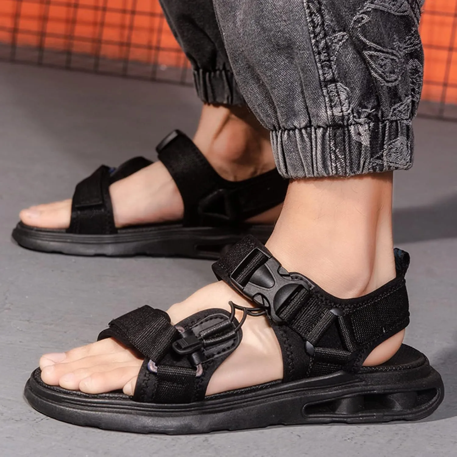 Mens Hiking Sandals with Arch Support Mens Sport Sandals Athletic Outdoor Walking Summer Beach Shoes with Adjustable Strap