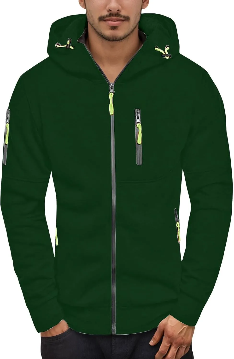 Mens Hoodies Jacket Winter Clothes For Sports Fashion Casual Long Sleeve Zip Up Loose Hoodies