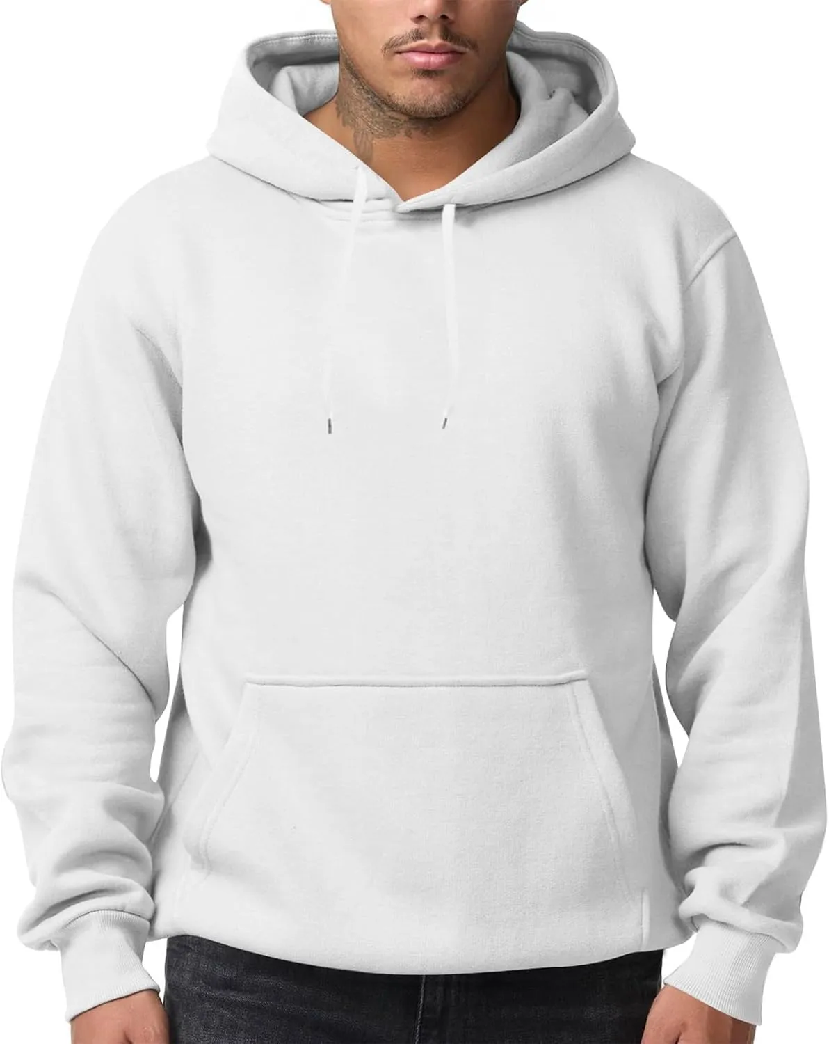 Mens Hoodies Pullover Fleece Lined Oversized Hoodie Casual Loose Long Sleeve Drawstring Hooded Sweatshirt with Pockets