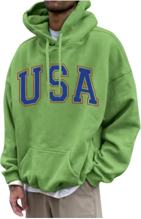Mens Hoodies Pullover Letter Graphic Print Stylish Sweatshirt Fall Long Sleeve Hoodies Winter Pullover With Pockets