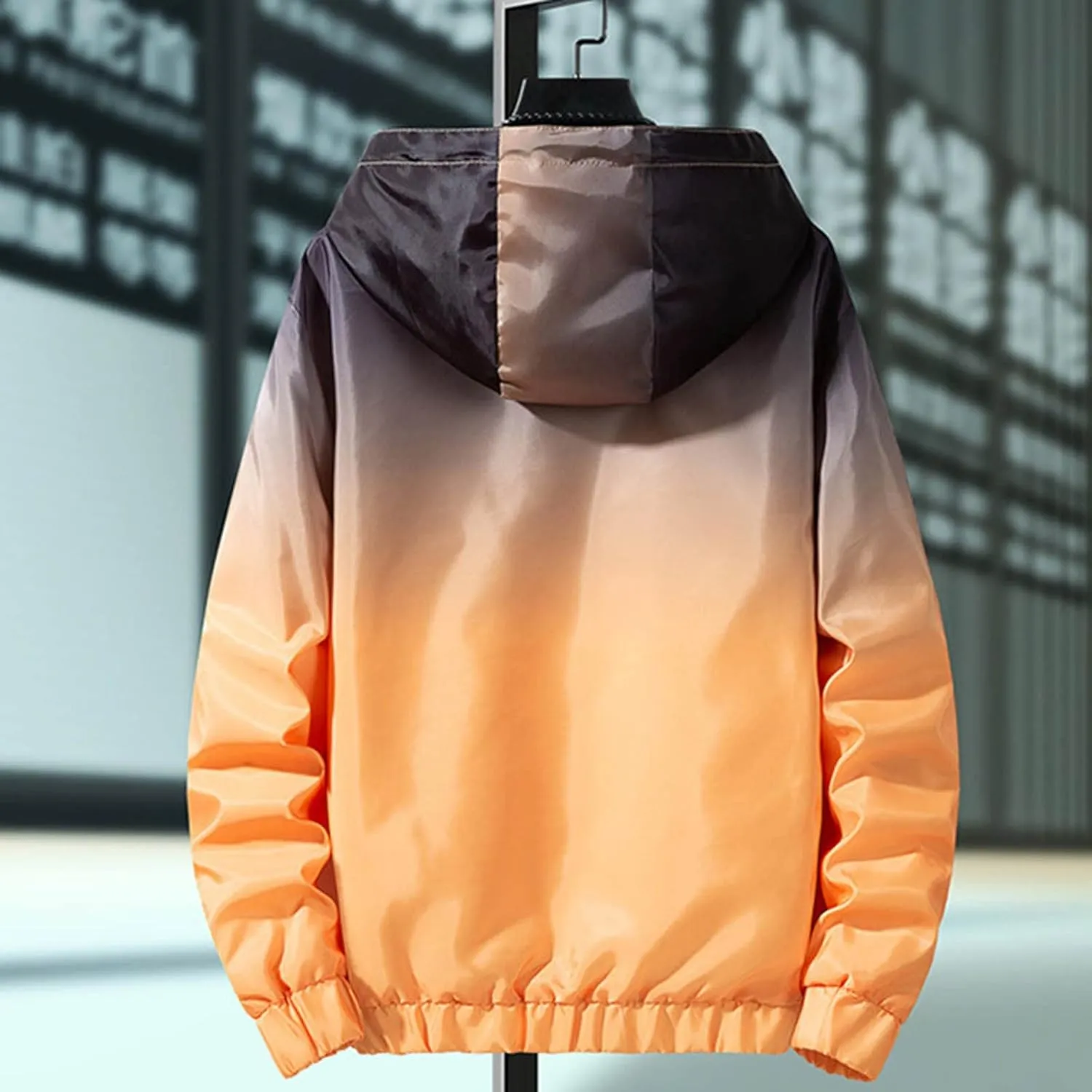 Men's Jacket Mens Fashion Simple Camouflage Gradient Pocket Cardigan Zipper Windbreaker Stylish Light Golf Full Mens