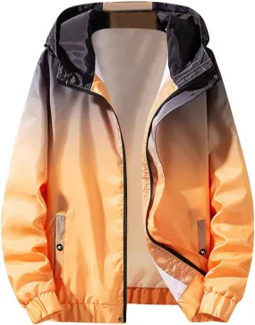 Men's Jacket Mens Fashion Simple Camouflage Gradient Pocket Cardigan Zipper Windbreaker Stylish Light Golf Full Mens