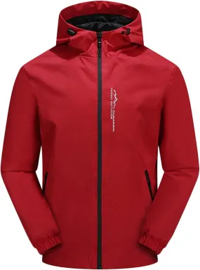 Mens Jackets Leather Mens Hooded Jacket Full Zip Lightweight Windbreaker Jacket For Men Fall Outdoor Casual Sports Jacket Hiking Jacket Motorcycle Men