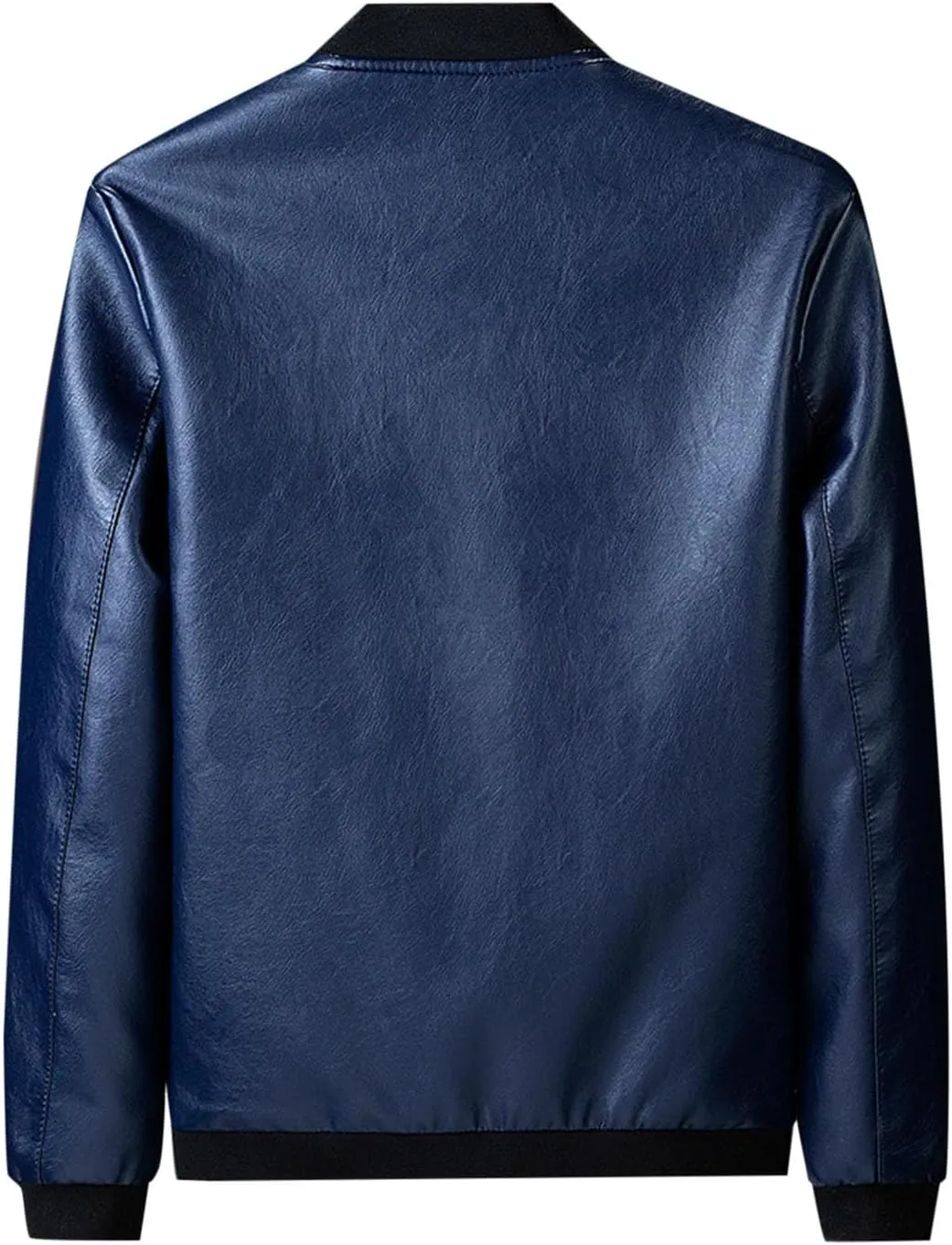 Mens Leather Jacket Casual Business Jacket Zip up Faux Leather Jacke Windproof Motorcycle Jacket Fashion Winter Coat