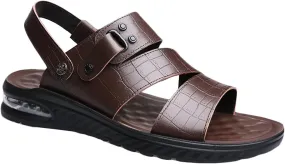 Mens Leather Sandals Outdoor Hiking Sandals Sport Beach Fisherman Sandals Shoes Water Sandals Mens Slippers Outdoor Slipper