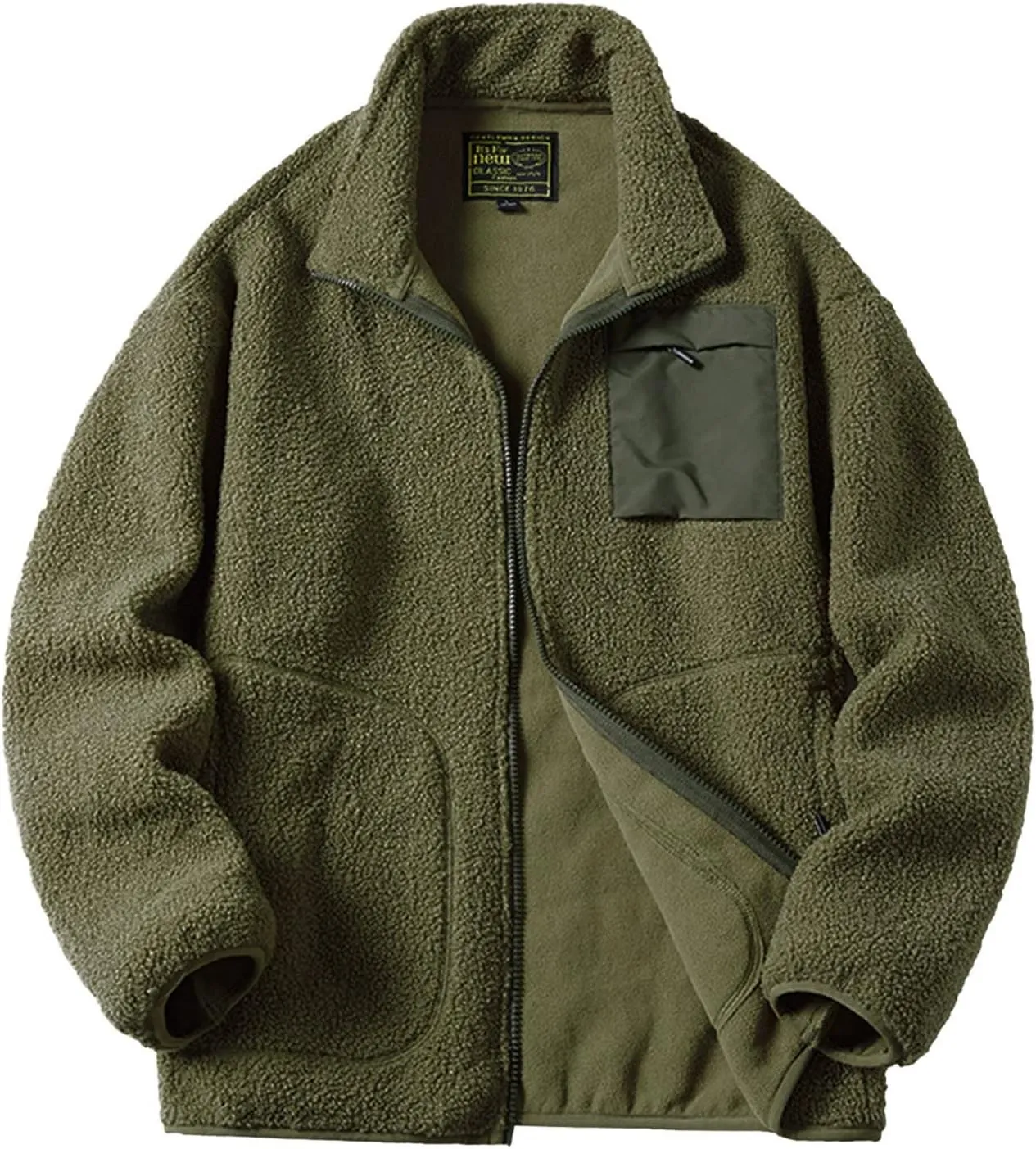 Men's Lightweight Fleece Bomber Jackets Light Track Jackets Casual Winter Windbreaker Outdoor Golf Fashion Coats