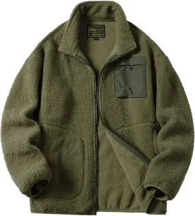 Men's Lightweight Fleece Bomber Jackets Light Track Jackets Casual Winter Windbreaker Outdoor Golf Fashion Coats