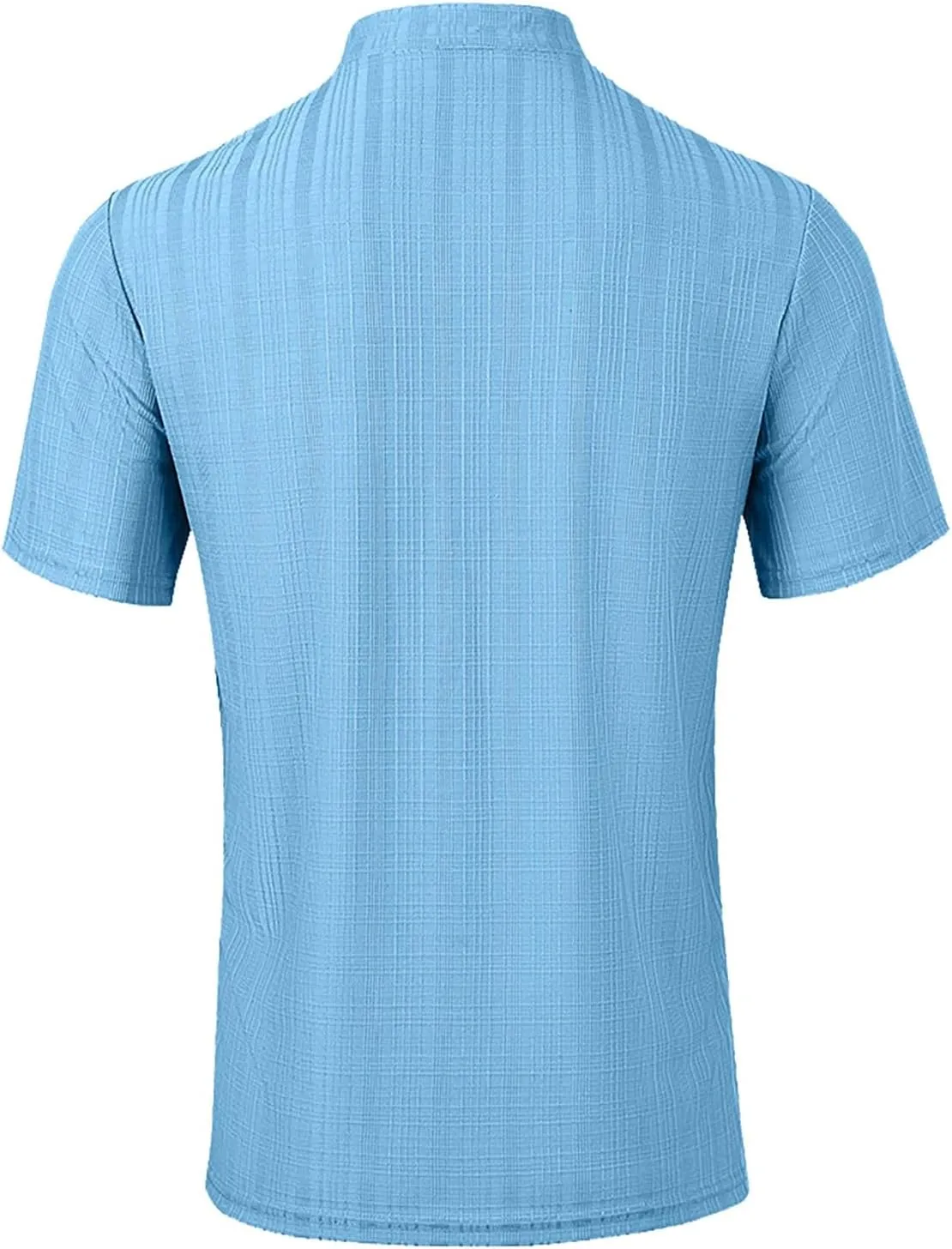 Mens Linen Shirts Summer Casual Short Sleeve Regular-Fit Henley Shirt Lightweight Solid Color Beach Hippie T-Shirts