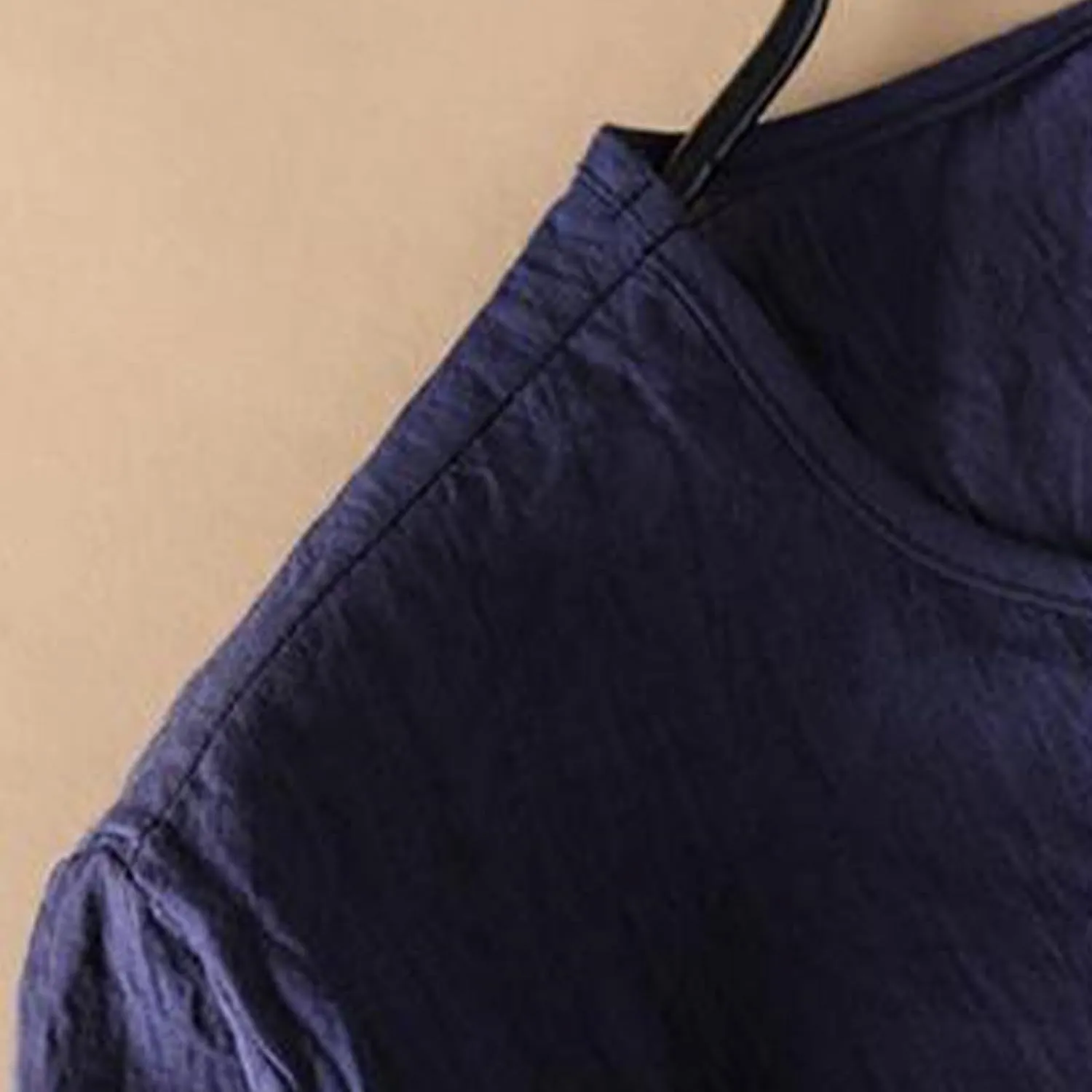 Men's Linen T-Shirts Vintage Boho Embroidery 3/4 Sleeve Cotton Tees Regular-Fit Henley Shirts Lightweight Beach Tops