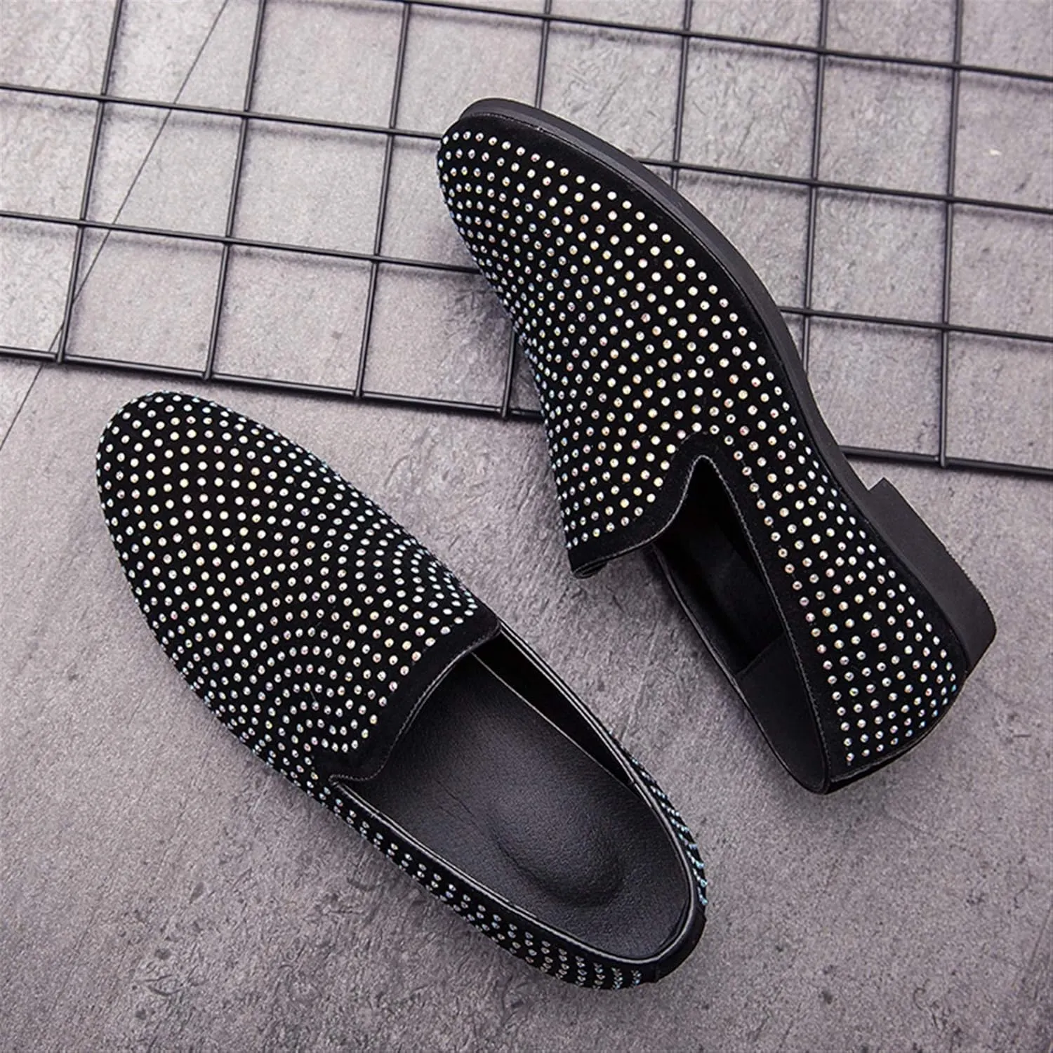 Mens Loafers Shiny Loafer Shoes PU Leather Comfortable Lightweight Slip Resistant Casual Walking Slip-on