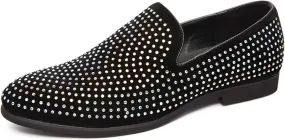 Mens Loafers Shiny Loafer Shoes PU Leather Comfortable Lightweight Slip Resistant Casual Walking Slip-on