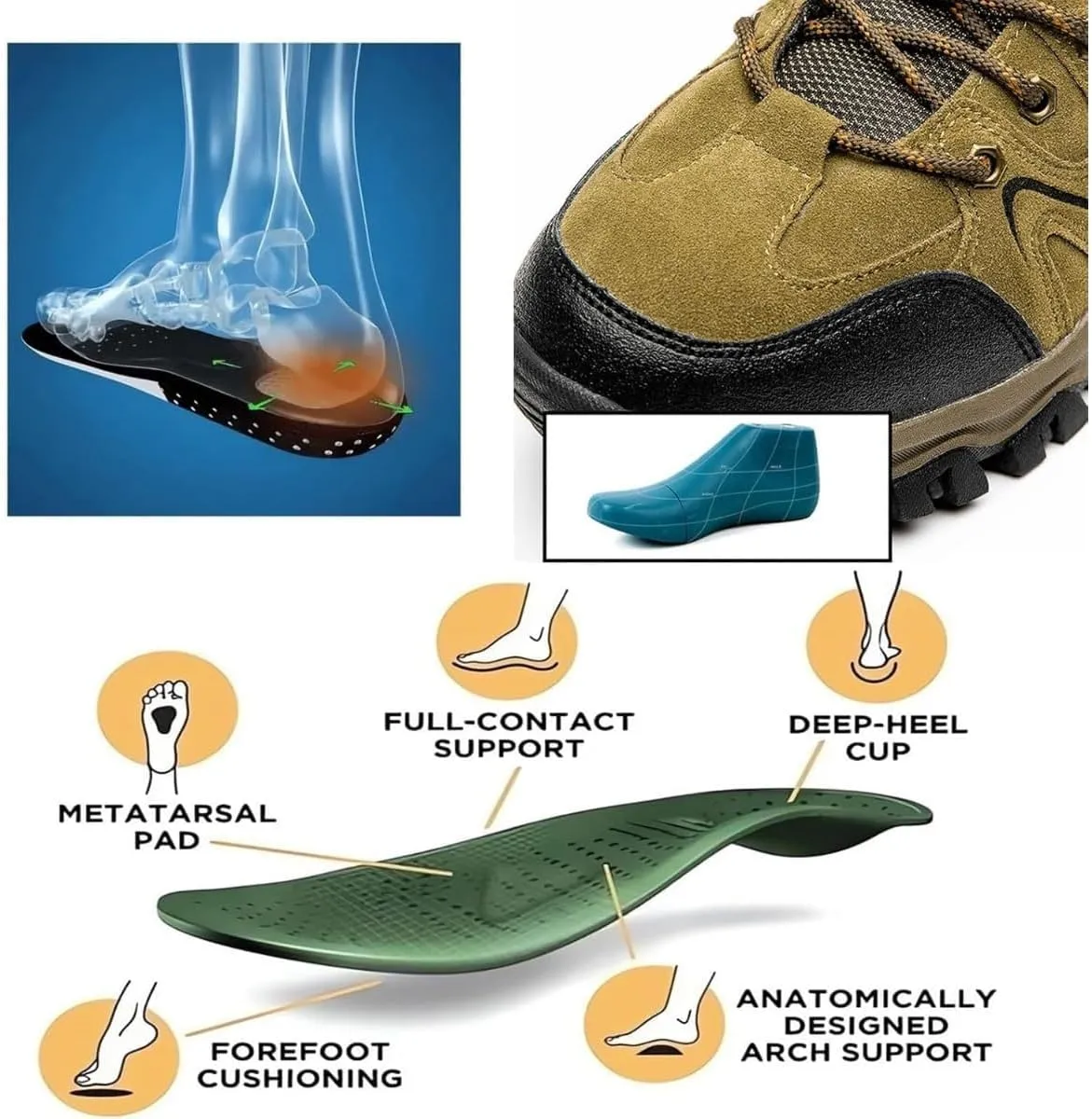 Men's Outdoor Lightweight Breathable Orthopedic Hiking Shoes,Orthopedic Hiking Shoes,Comfortable Trekking Work Shoe for All Seasons
