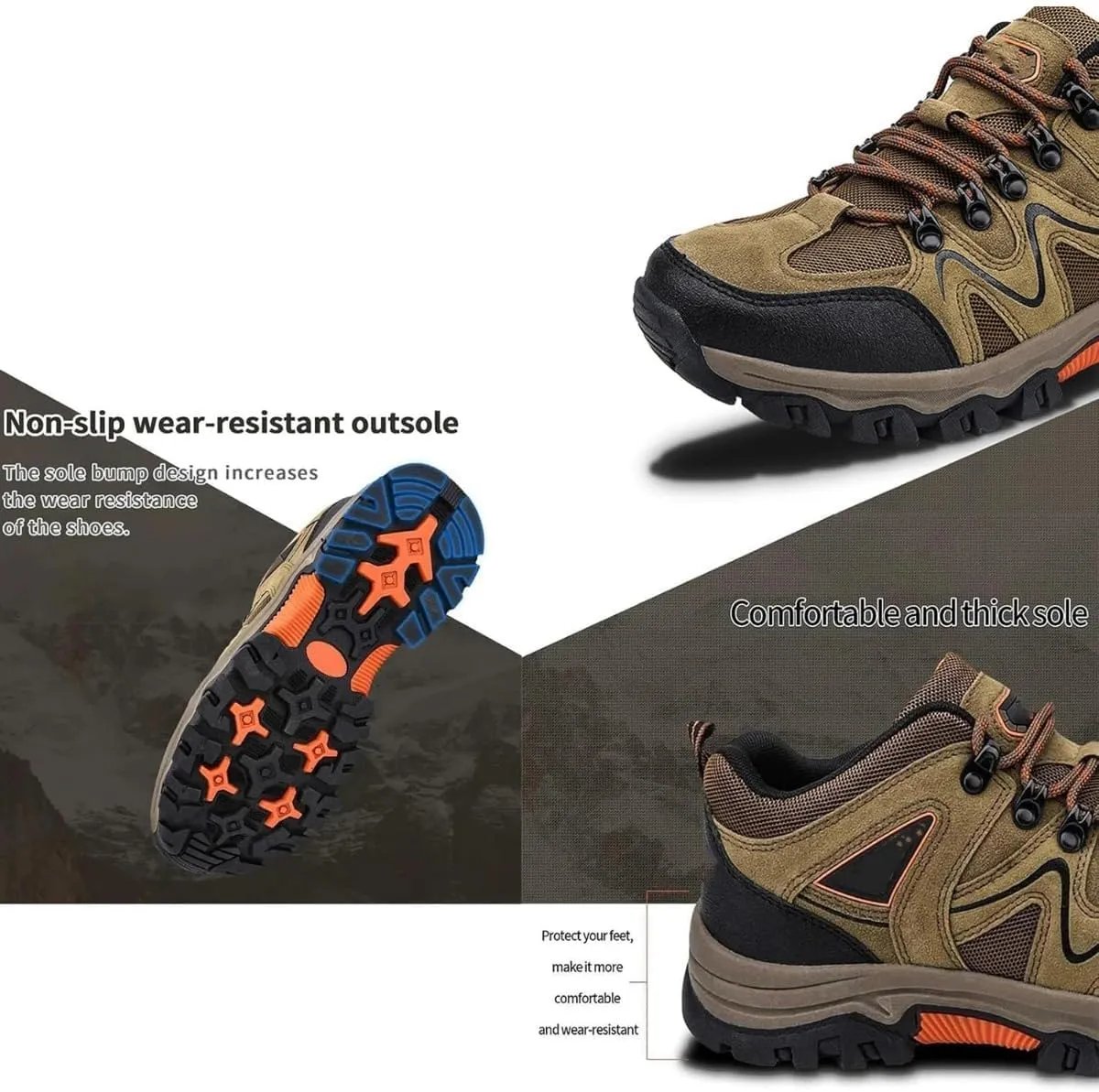 Men's Outdoor Lightweight Breathable Orthopedic Hiking Shoes,Orthopedic Hiking Shoes,Comfortable Trekking Work Shoe for All Seasons