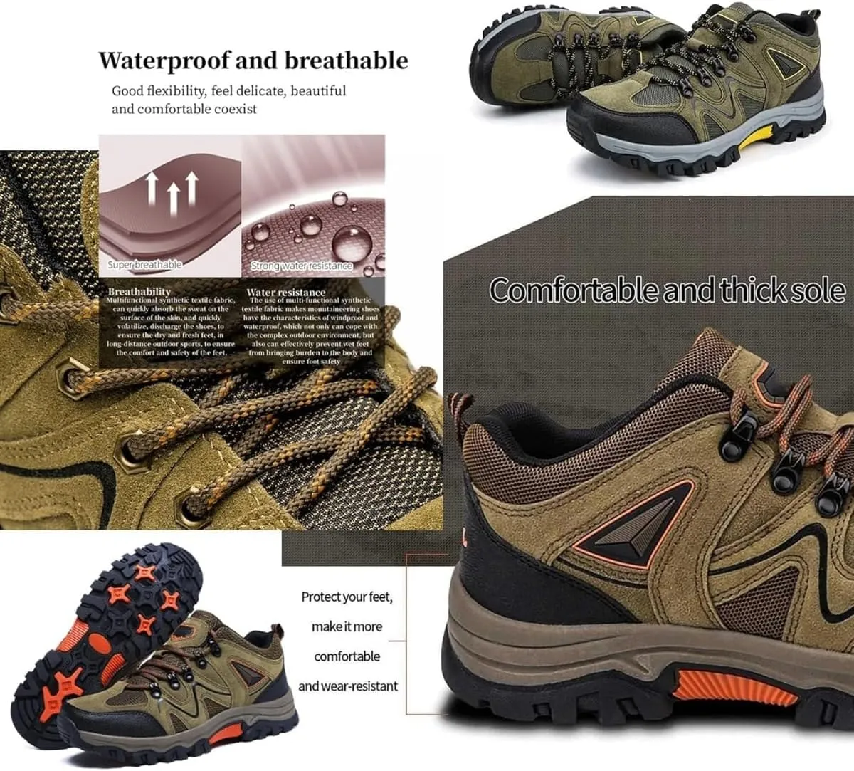 Men's Outdoor Lightweight Breathable Orthopedic Hiking Shoes,Orthopedic Hiking Shoes,Comfortable Trekking Work Shoe for All Seasons