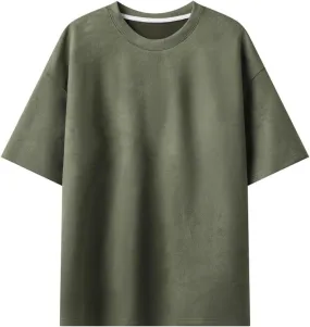 Men's Oversized T-Shirts Heavy Weight Crewneck Short Sleeve Tee Tops Summer Casual Acid Washed Cotton Shirts