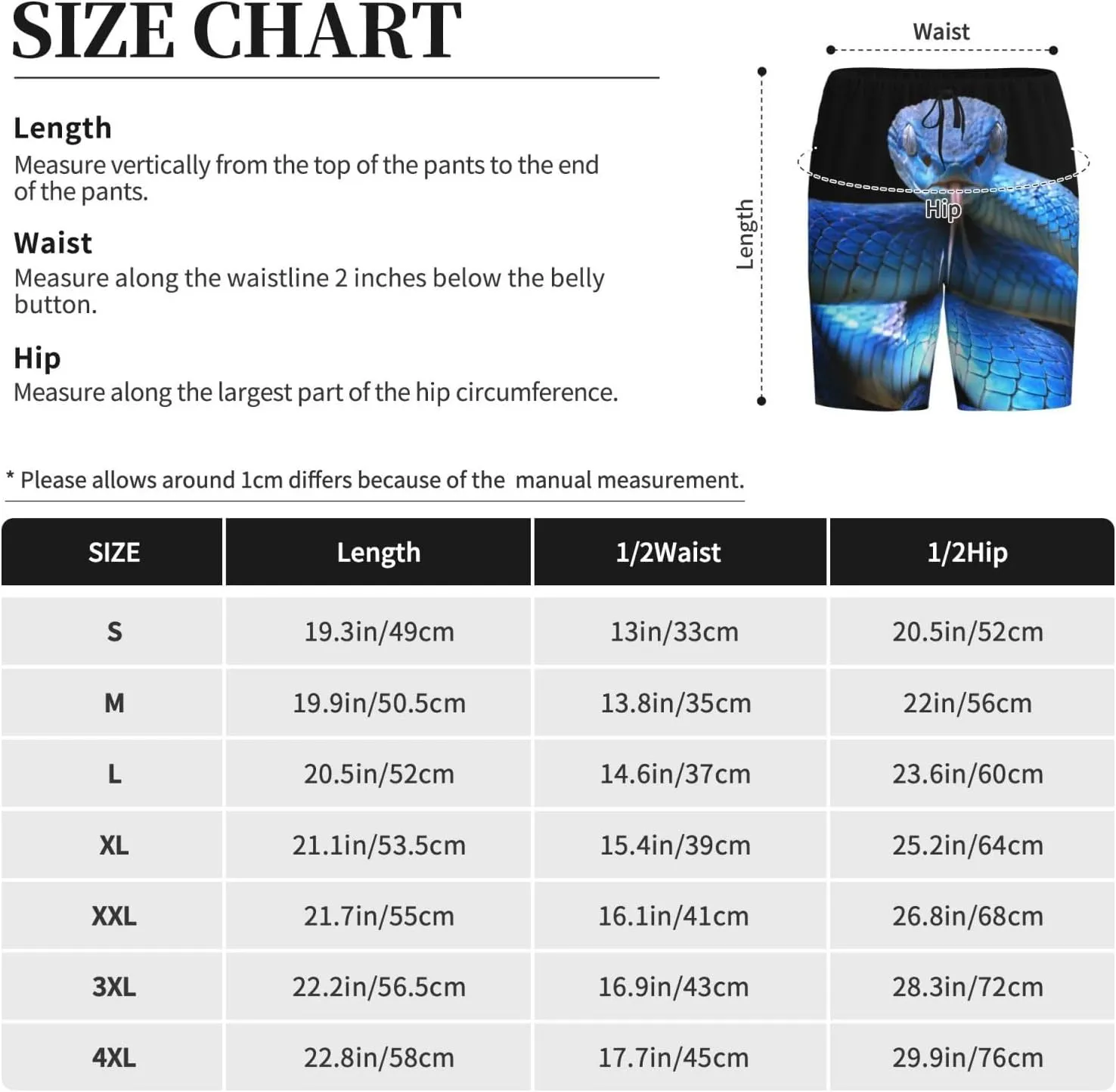 mens pajama pants - Blue Viper Snake Comfy Sleep Shorts Mens Pajama shorts, mens lounge shorts pj pants