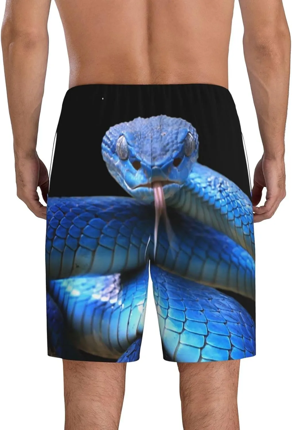 mens pajama pants - Blue Viper Snake Comfy Sleep Shorts Mens Pajama shorts, mens lounge shorts pj pants