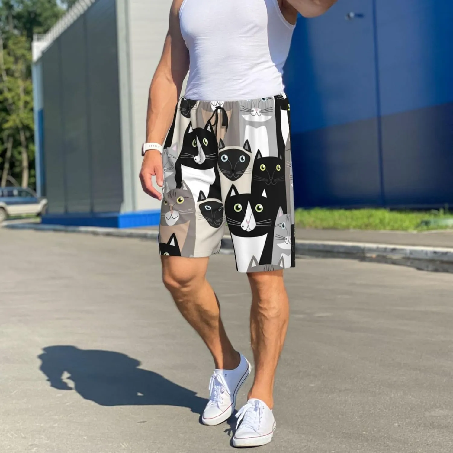 mens pajama pants - Colors Cats Comfy Sleep Shorts Mens Pajama shorts, mens lounge shorts pj pants