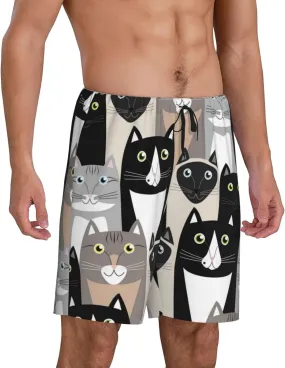 mens pajama pants - Colors Cats Comfy Sleep Shorts Mens Pajama shorts, mens lounge shorts pj pants