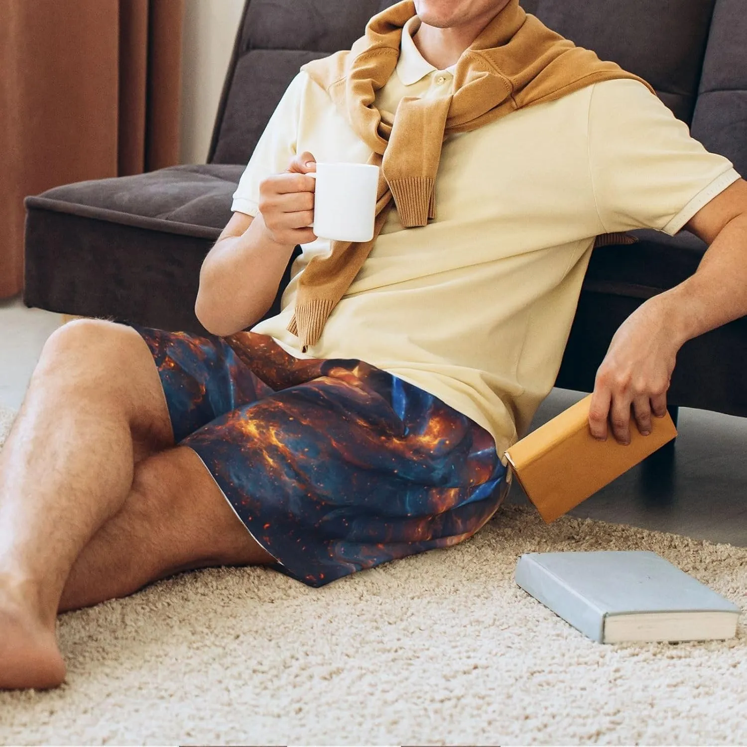 Mens Pajama Pants - Cool Dolphin Sleep Comfy Shorts Mens Pajama Shorts, Pj Pants for Mens Lounge Shorts