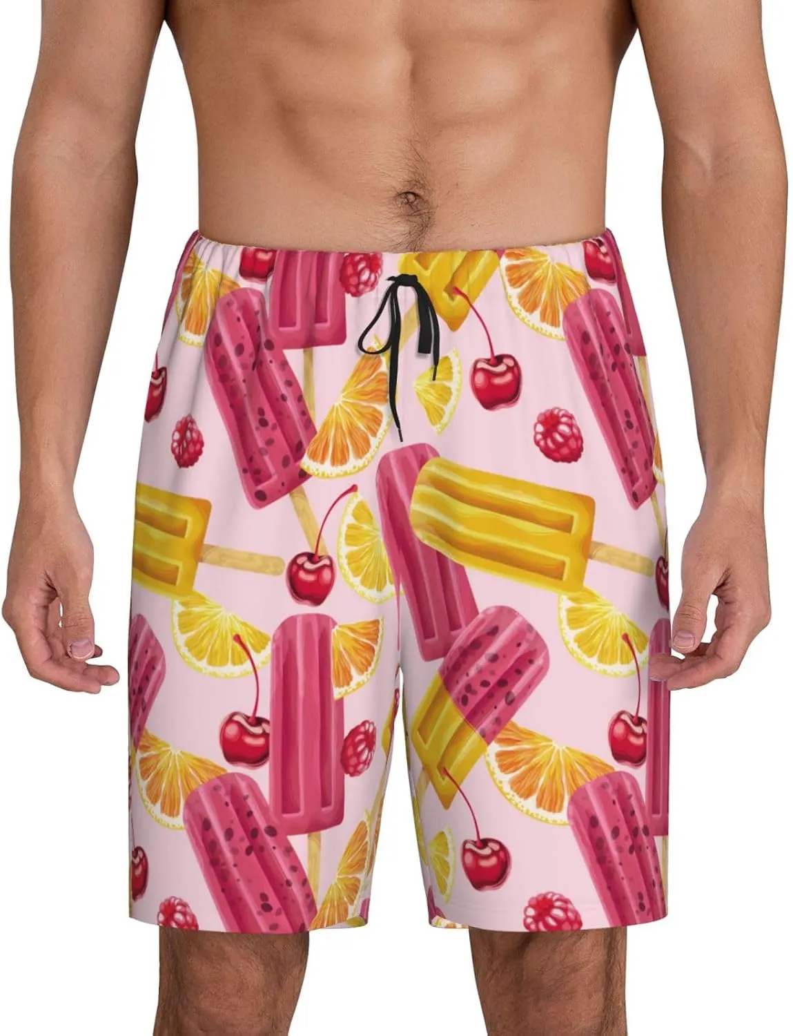 Mens Pajama Pants - cute Popsicle Sleep Shorts Mens Pajama Shorts, Comfy Pj Pants for Mens Lounge Shorts