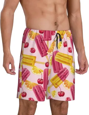 Mens Pajama Pants - cute Popsicle Sleep Shorts Mens Pajama Shorts, Comfy Pj Pants for Mens Lounge Shorts