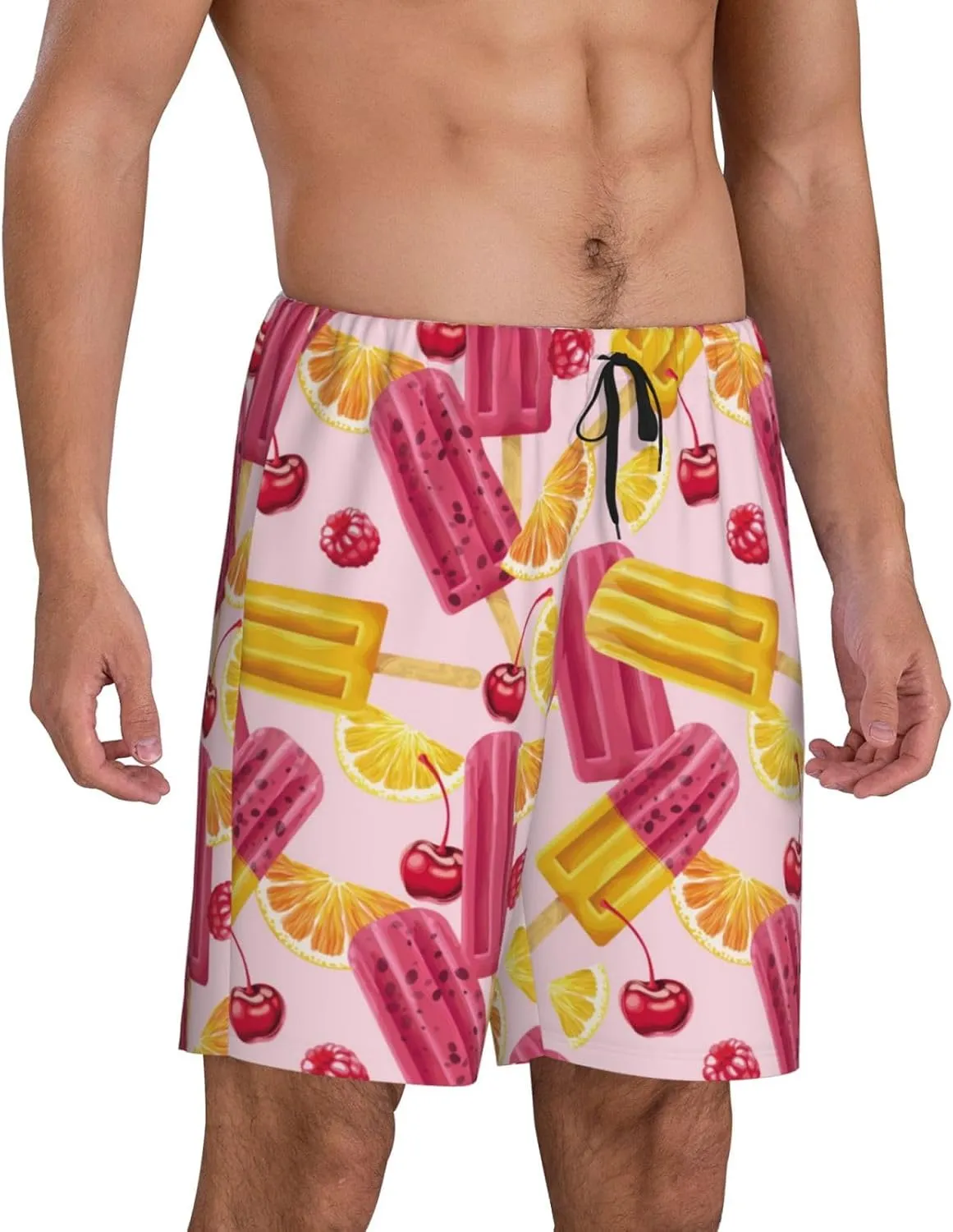 Mens Pajama Pants - cute Popsicle Sleep Shorts Mens Pajama Shorts, Comfy Pj Pants for Mens Lounge Shorts