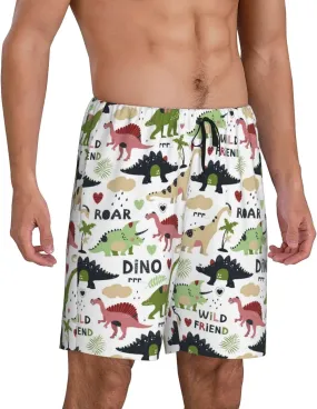 Mens Pajama Pants - Dinosaur Print B Comfy Sleep Shorts Mens Pajama Shorts, Mens Lounge Shorts Pj Pants
