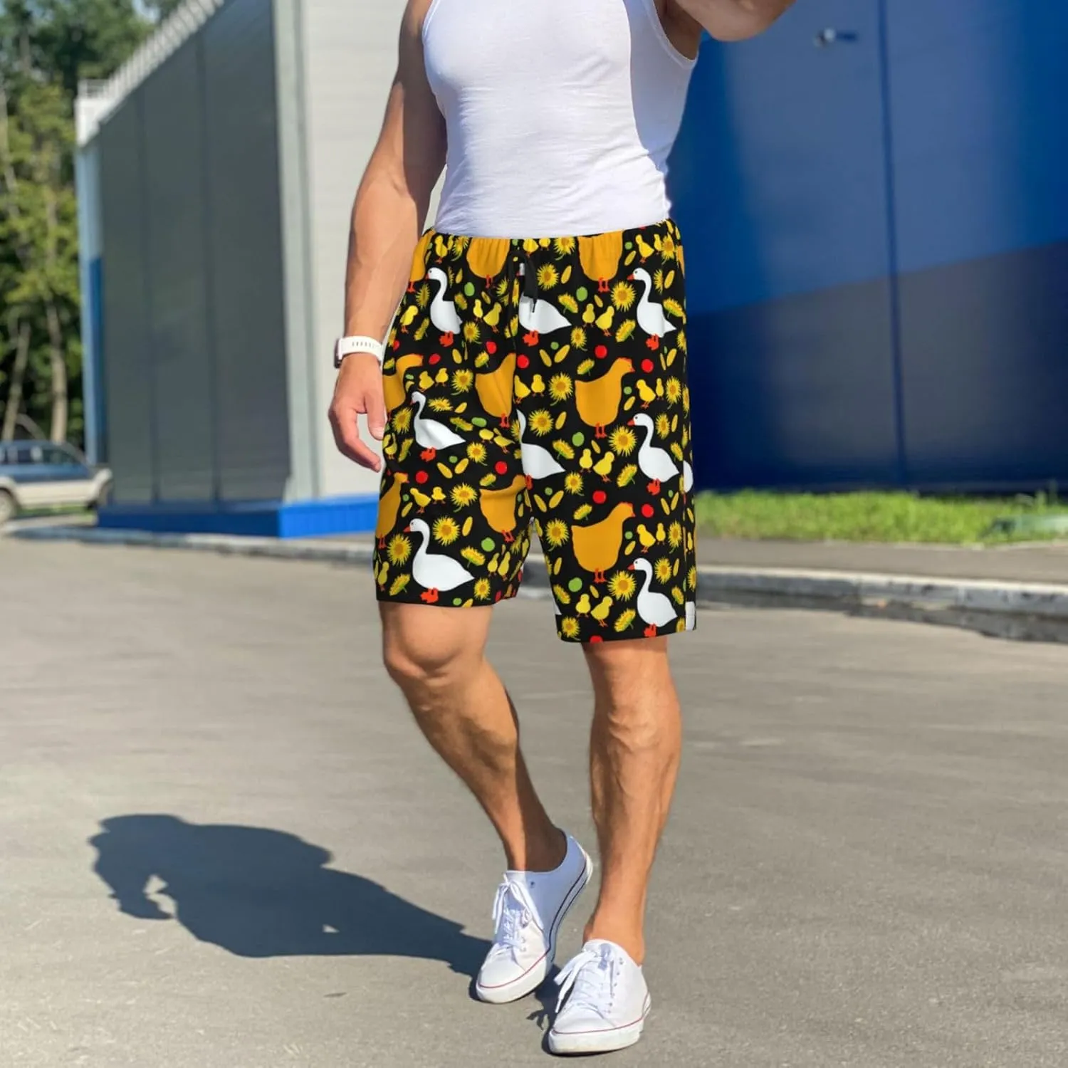 Mens Pajama Pants - Farm Goose Comfy Sleep Shorts Mens Pajama Shorts, Mens Lounge Shorts Pj Pants