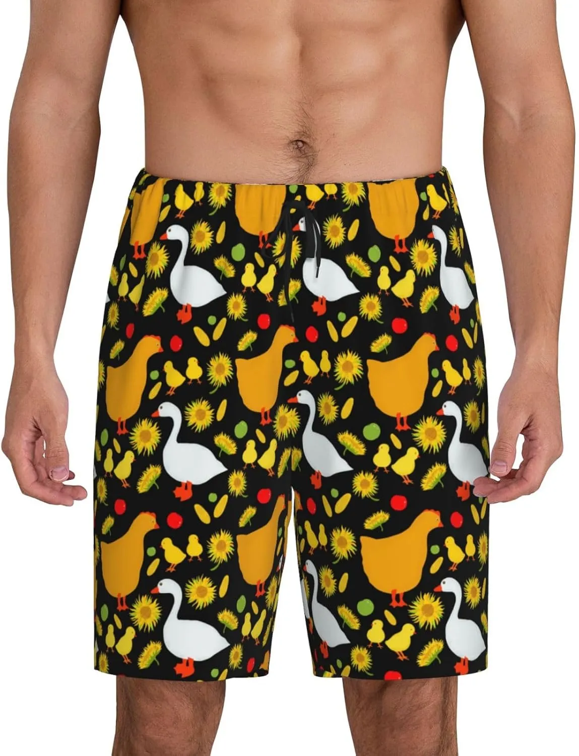 Mens Pajama Pants - Farm Goose Comfy Sleep Shorts Mens Pajama Shorts, Mens Lounge Shorts Pj Pants