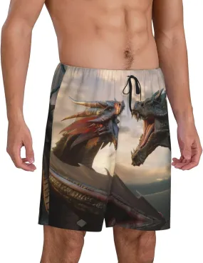 mens pajama pants - Friendship Dragon Comfy Sleep Shorts Mens Pajama shorts, mens lounge shorts pj pants