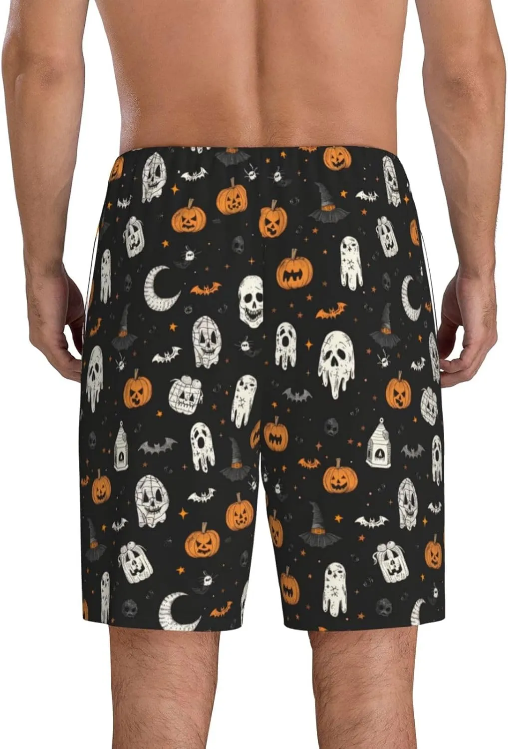 Mens Pajama Pants - halloween elements Sleep Shorts Mens Pajama Shorts, Comfy Pj Pants for Mens Lounge Shorts