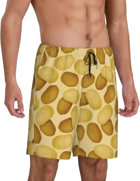 Mens Pajama Pants - Potato print Sleep Shorts Mens Pajama Shorts, Comfy Pj Pants for Mens Lounge Shorts