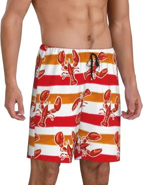 Mens Pajama Pants - Red Lobster Comfy Sleep Shorts Mens Pajama Shorts, Mens Lounge Shorts Pj Pants