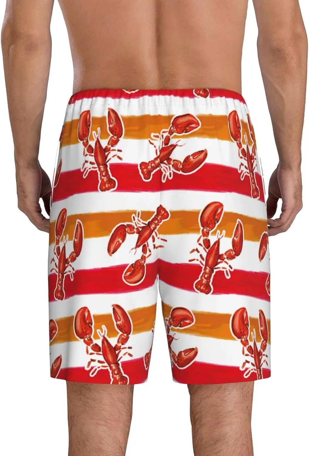 Mens Pajama Pants - Red Lobster Comfy Sleep Shorts Mens Pajama Shorts, Mens Lounge Shorts Pj Pants